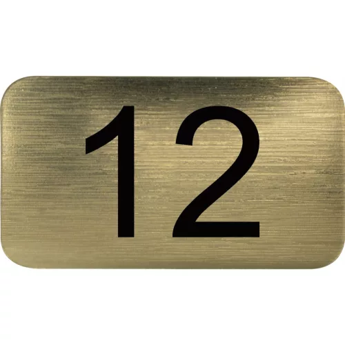számtábla öntapadó 35x20 mm Nr. 12 műanyag fémes arany hatású
