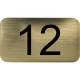 számtábla öntapadó 35x20 mm Nr. 12 műanyag fémes arany hatású