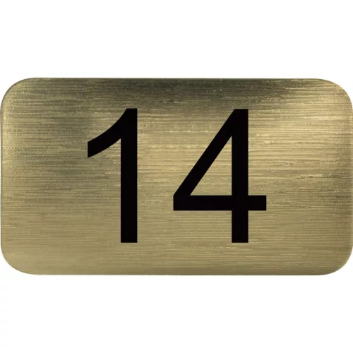 számtábla öntapadó 35x20 mm Nr. 14 műanyag fémes arany hatású