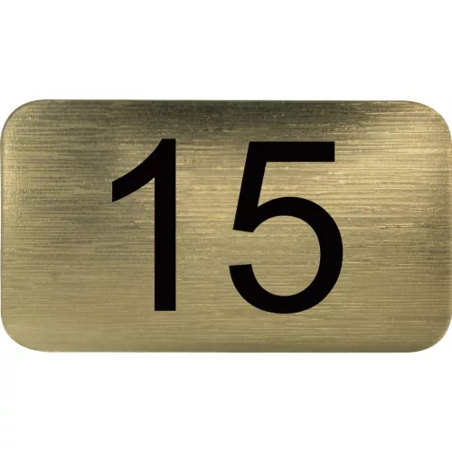 számtábla öntapadó 35x20 mm Nr. 15 műanyag fémes arany hatású