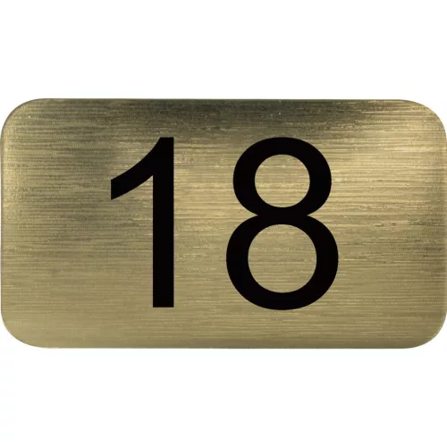 számtábla öntapadó 35x20 mm Nr. 18 műanyag fémes arany hatású