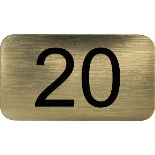 számtábla öntapadó 35x20 mm Nr. 20 műanyag fémes arany hatású