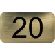 számtábla öntapadó 35x20 mm Nr. 20 műanyag fémes arany hatású