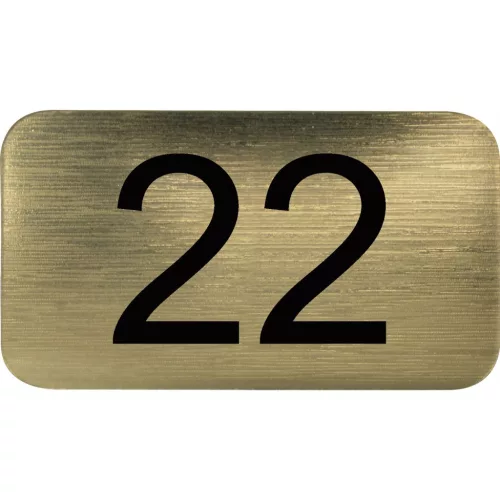számtábla öntapadó 35x20 mm Nr. 22 műanyag fémes arany hatású