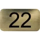 számtábla öntapadó 35x20 mm Nr. 22 műanyag fémes arany hatású