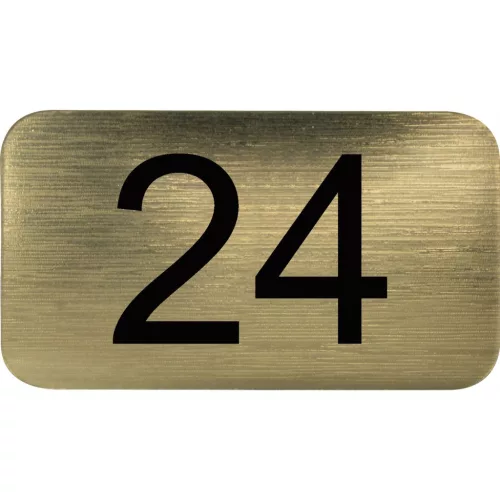 számtábla öntapadó 35x20 mm Nr. 24 műanyag fémes arany hatású