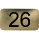 számtábla öntapadó 35x20 mm Nr. 26 műanyag fémes arany hatású