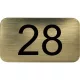 számtábla öntapadó 35x20 mm Nr. 28 műanyag fémes arany hatású