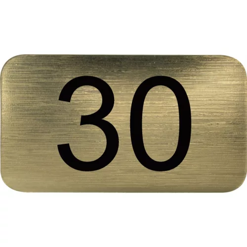 számtábla öntapadó 35x20 mm Nr. 30 műanyag fémes arany hatású