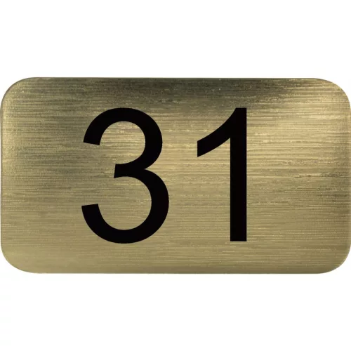 számtábla öntapadó 35x20 mm Nr. 31 műanyag fémes arany hatású