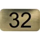 számtábla öntapadó 35x20 mm Nr. 32 műanyag fémes arany hatású