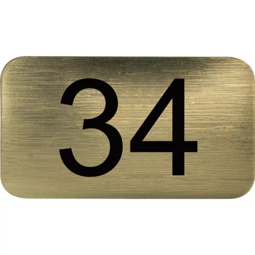 számtábla öntapadó 35x20 mm Nr. 34 műanyag fémes arany hatású