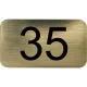 számtábla öntapadó 35x20 mm Nr. 35 műanyag fémes arany hatású