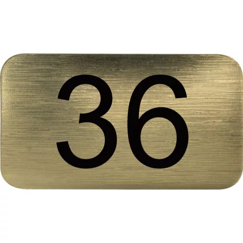 számtábla öntapadó 35x20 mm Nr. 36 műanyag fémes arany hatású