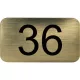 számtábla öntapadó 35x20 mm Nr. 36 műanyag fémes arany hatású