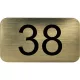 számtábla öntapadó 35x20 mm Nr. 38 műanyag fémes arany hatású