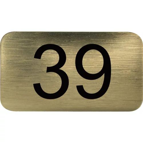 számtábla öntapadó 35x20 mm Nr. 39 műanyag fémes arany hatású