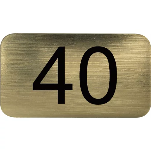 számtábla öntapadó 35x20 mm Nr. 40 műanyag fémes arany hatású