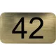 számtábla öntapadó 35x20 mm Nr. 42 műanyag fémes arany hatású
