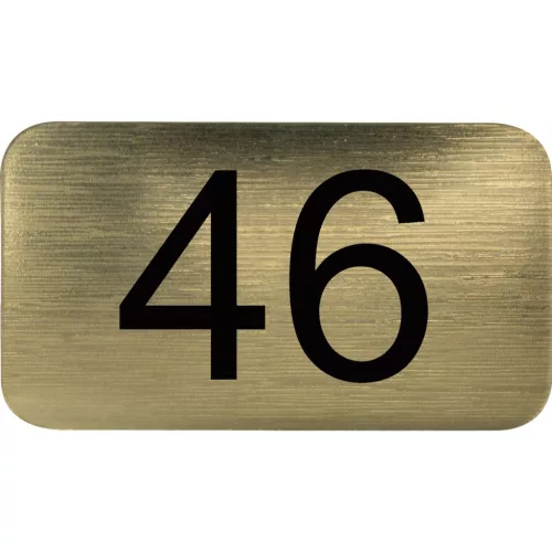 számtábla öntapadó 35x20 mm Nr. 46 műanyag fémes arany hatású