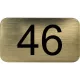 számtábla öntapadó 35x20 mm Nr. 46 műanyag fémes arany hatású