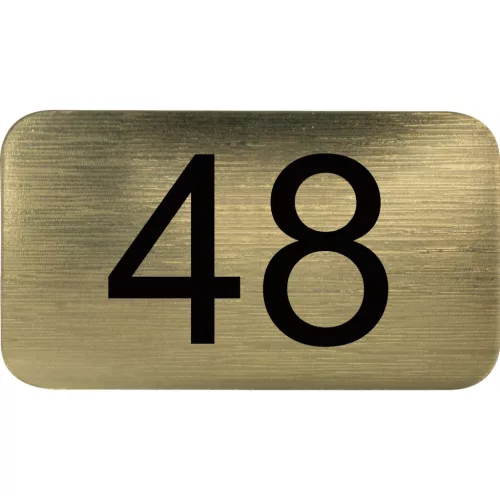 számtábla öntapadó 35x20 mm Nr. 48 műanyag fémes arany hatású