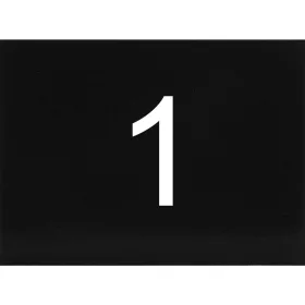   számtábla öntapadó 40x30 mm Nr. 1 műanyag fényes fekete