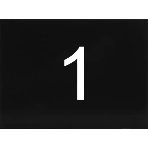 számtábla öntapadó 40x30 mm Nr. 1 műanyag fényes fekete