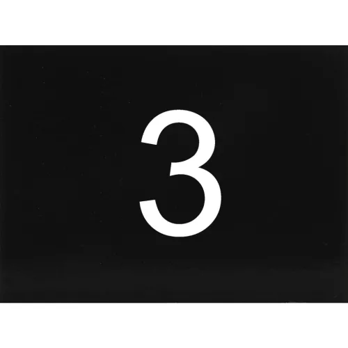 számtábla öntapadó 40x30 mm Nr. 3 műanyag fényes fekete