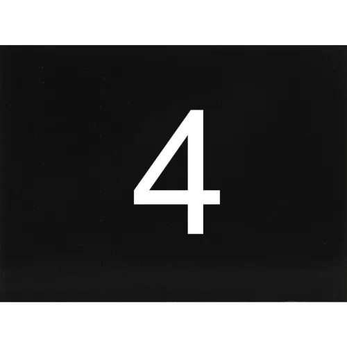 számtábla öntapadó 40x30 mm Nr. 4 műanyag fényes fekete