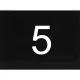 számtábla öntapadó 40x30 mm Nr. 5 műanyag fényes fekete