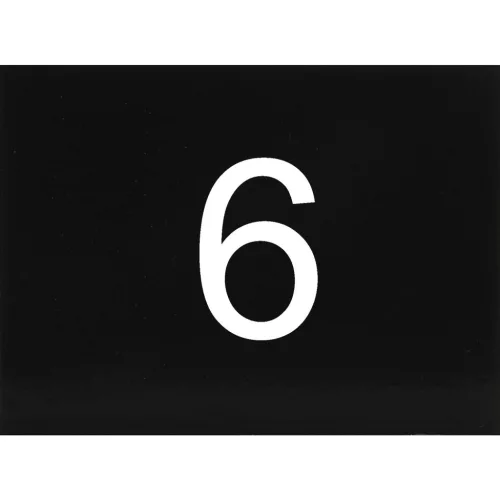 számtábla öntapadó 40x30 mm Nr. 6 műanyag fényes fekete