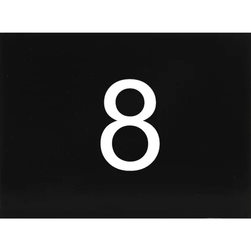 számtábla öntapadó 40x30 mm Nr. 8 műanyag fényes fekete