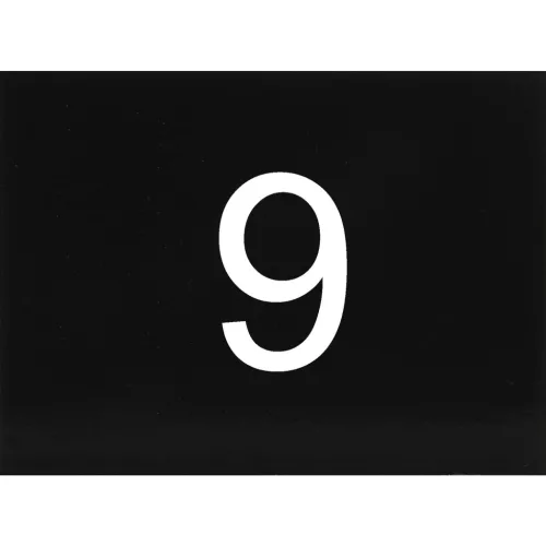 számtábla öntapadó 40x30 mm Nr. 9 műanyag fényes fekete
