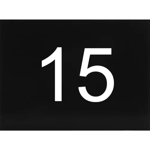 számtábla öntapadó 40x30 mm Nr. 15 műanyag fényes fekete