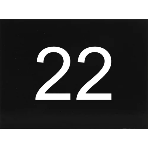 számtábla öntapadó 40x30 mm Nr. 22 műanyag fényes fekete