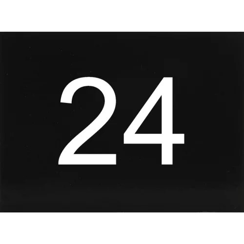 számtábla öntapadó 40x30 mm Nr. 24 műanyag fényes fekete