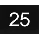 számtábla öntapadó 40x30 mm Nr. 25 műanyag fényes fekete