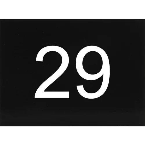 számtábla öntapadó 40x30 mm Nr. 29 műanyag fényes fekete