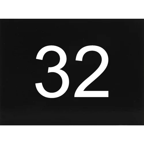 számtábla öntapadó 40x30 mm Nr. 32 műanyag fényes fekete