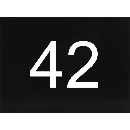 számtábla öntapadó 40x30 mm Nr. 42 műanyag fényes fekete