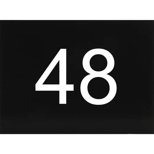 számtábla öntapadó 40x30 mm Nr. 48 műanyag fényes fekete