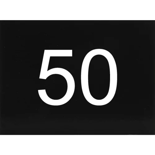számtábla öntapadó 40x30 mm Nr. 50 műanyag fényes fekete