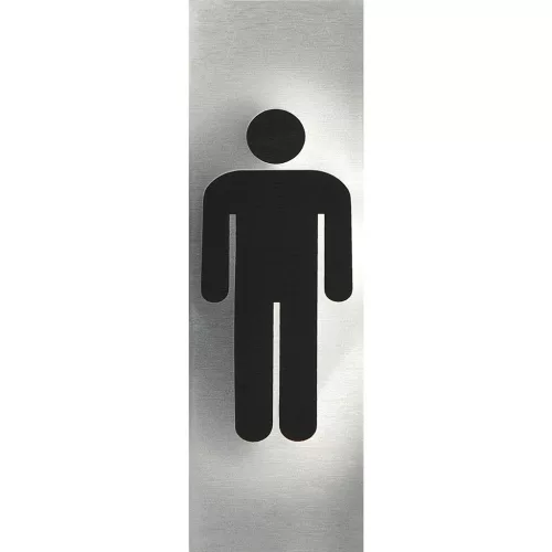 WC szimbólum férfi öntapadós 48 x 150 mm rozsdamentes szálcsiszolt