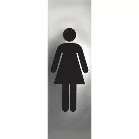  WC szimbólum hölgy öntapadós 48 x 150 mm rozsdamentes szálcsiszolt
