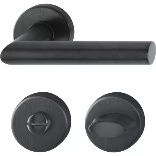 HOPPE AMSTERDAM rozettás kilincsgarnitúra fekete matt WC