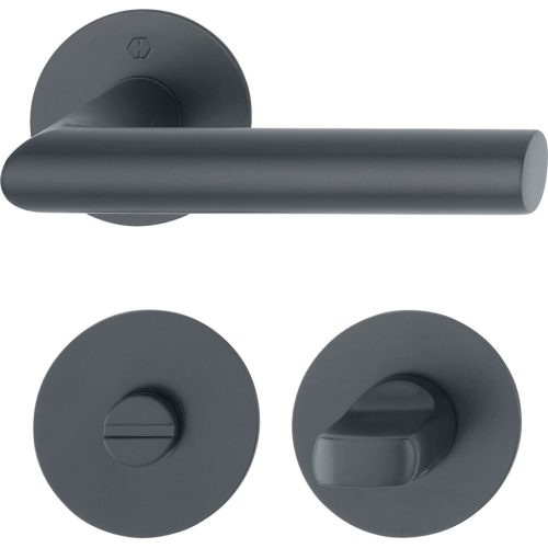 HOPPE DALLAS laposrozettás kilincsgarnitúra fekete matt WC