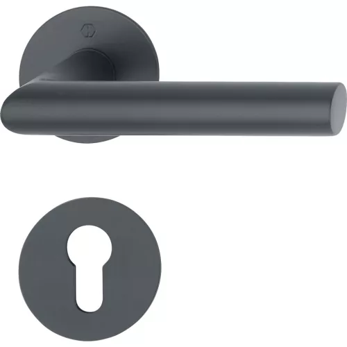 HOPPE DALLAS laposrozettás kilincsgarnitúra fekete matt PZ