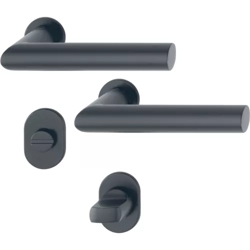 HOPPE AMSTERDAM rozettás kilincsgarnitúra mini 40-45 mm fekete matt WC