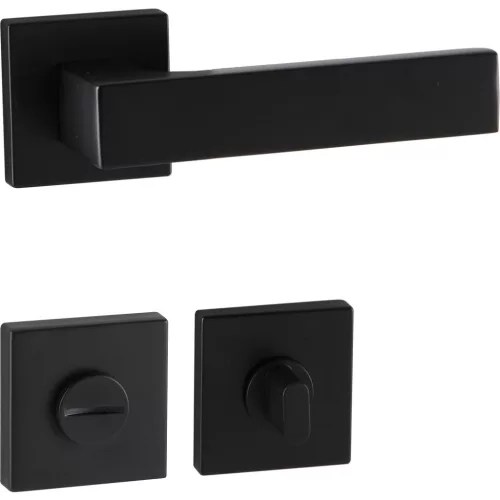 Marchesi rozettás kilincsgarnitúra BUDAPEST WC 38-45 mm zamak fekete matt